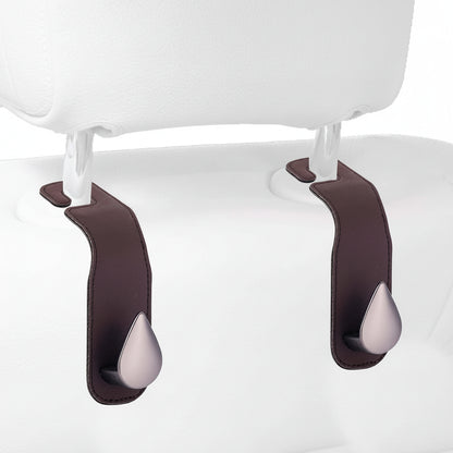 Compact car back seat hook organiser saving space efficiently