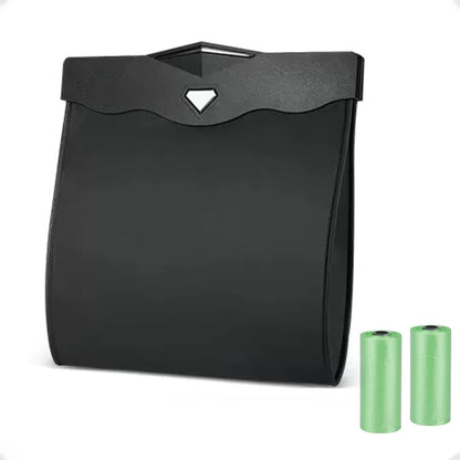 PU leather car back seat trash bin for waste storage
