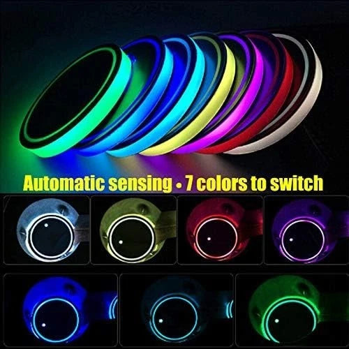 Car cup holder atmosphere light with RGB color modes