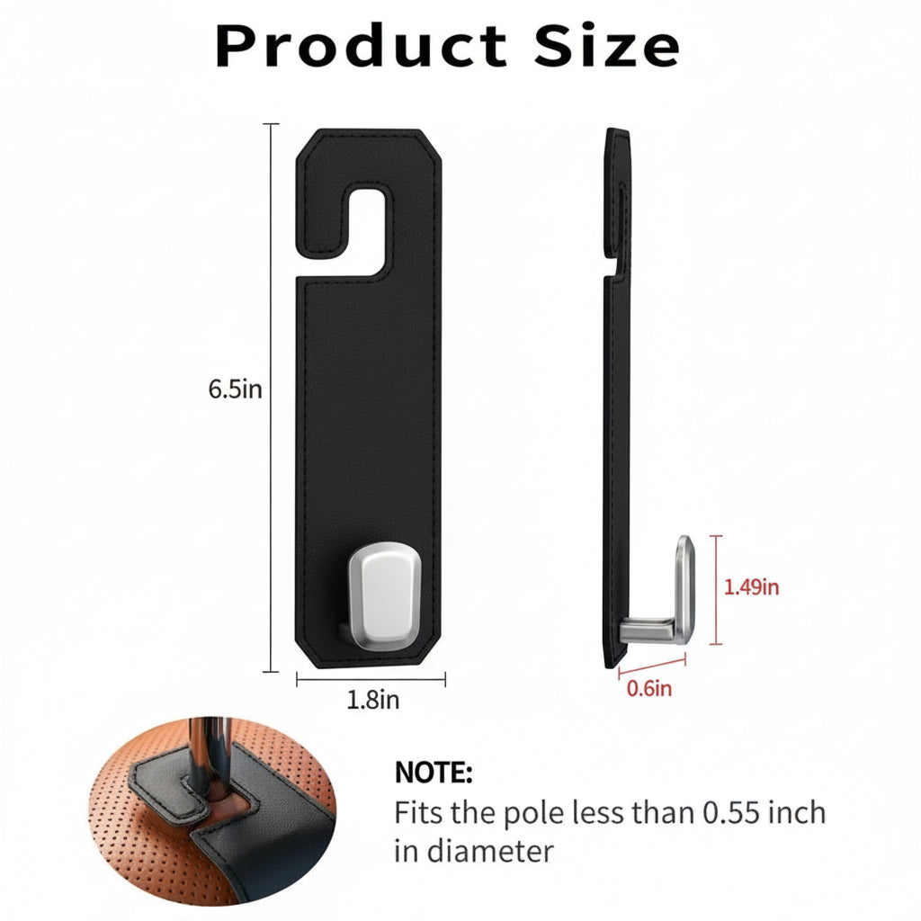 Easy access storage using car headrest hook organiser