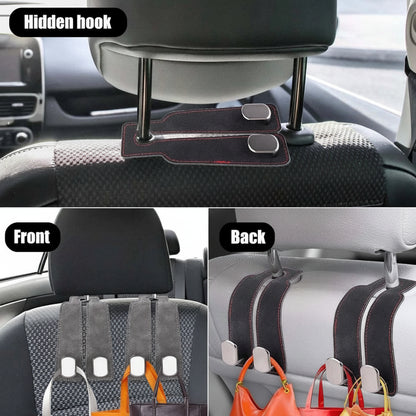 Heavy duty car hook organiser supporting large grocery bags