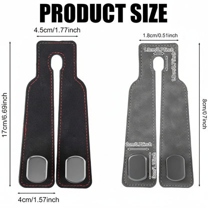 Car seat hook holding purse securely behind front seat