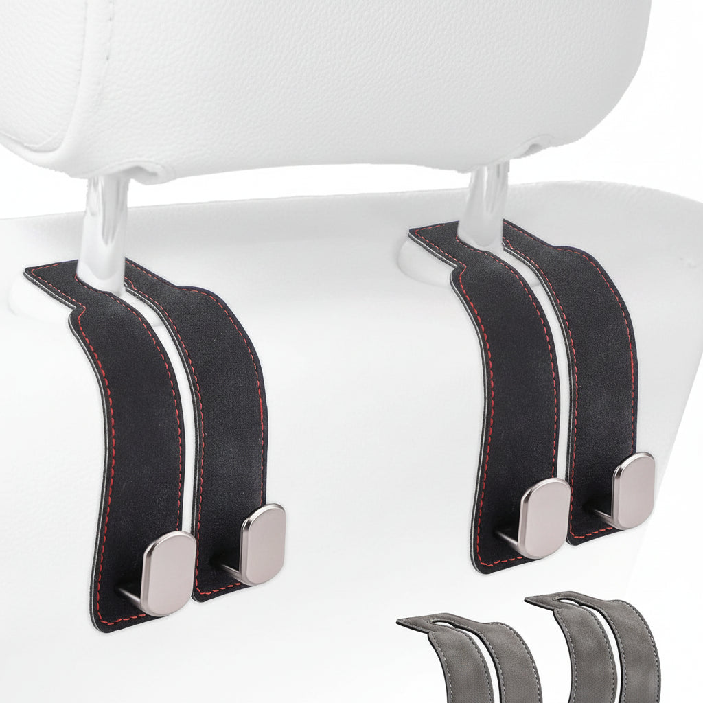 Car seat hook organiser used during long travel journeys