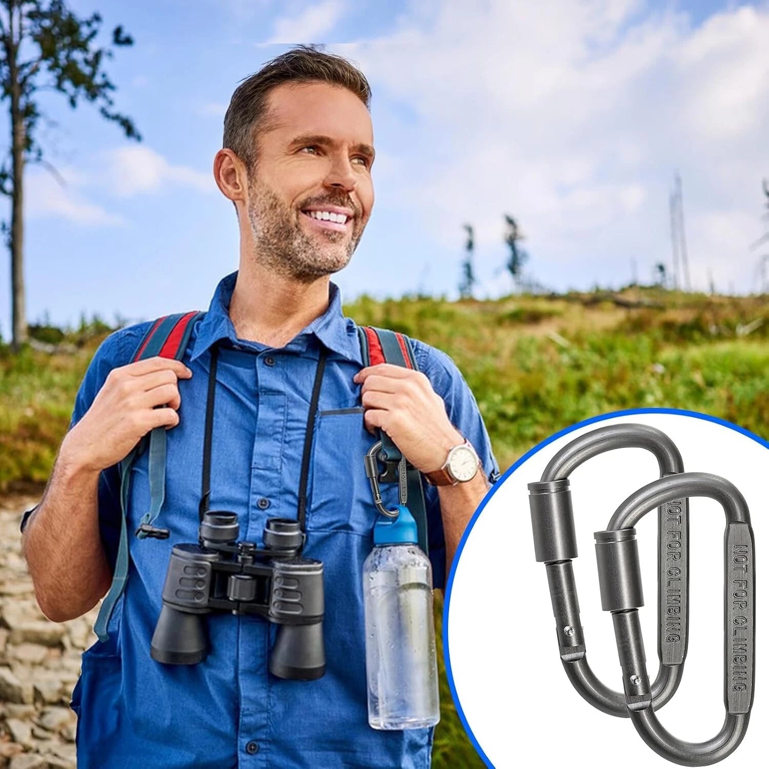 Carabiner clip used as keychain for everyday carry gear