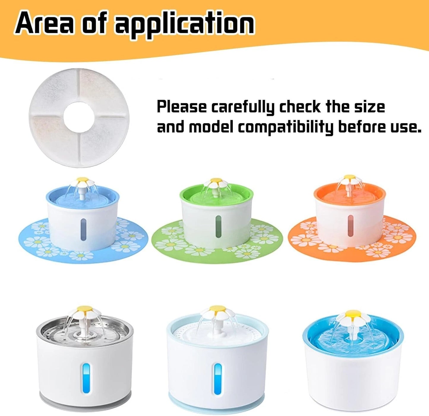 Pet fountain filter soaking in water before first use