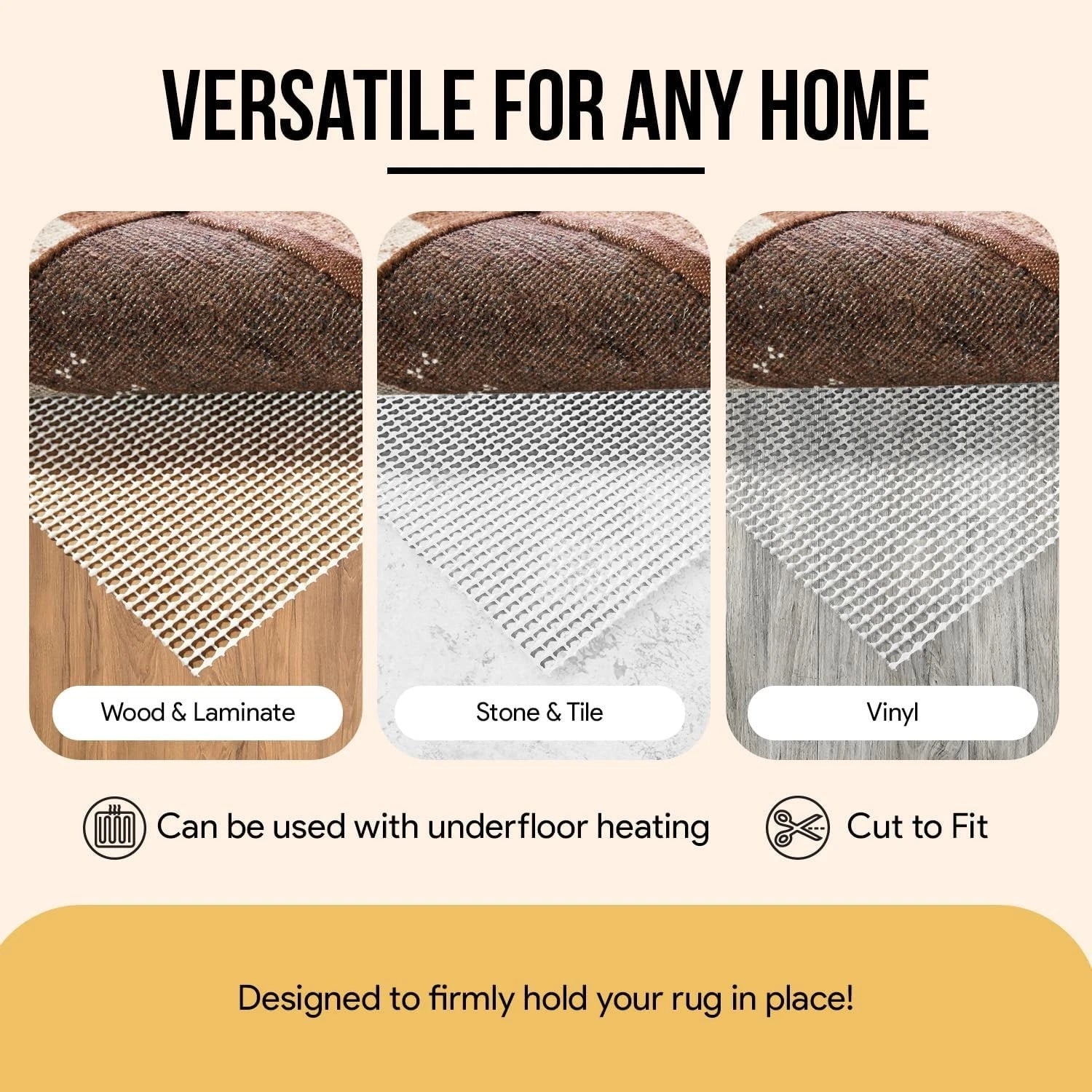 Carpet gripper mat used to prevent rugs from sliding on floor