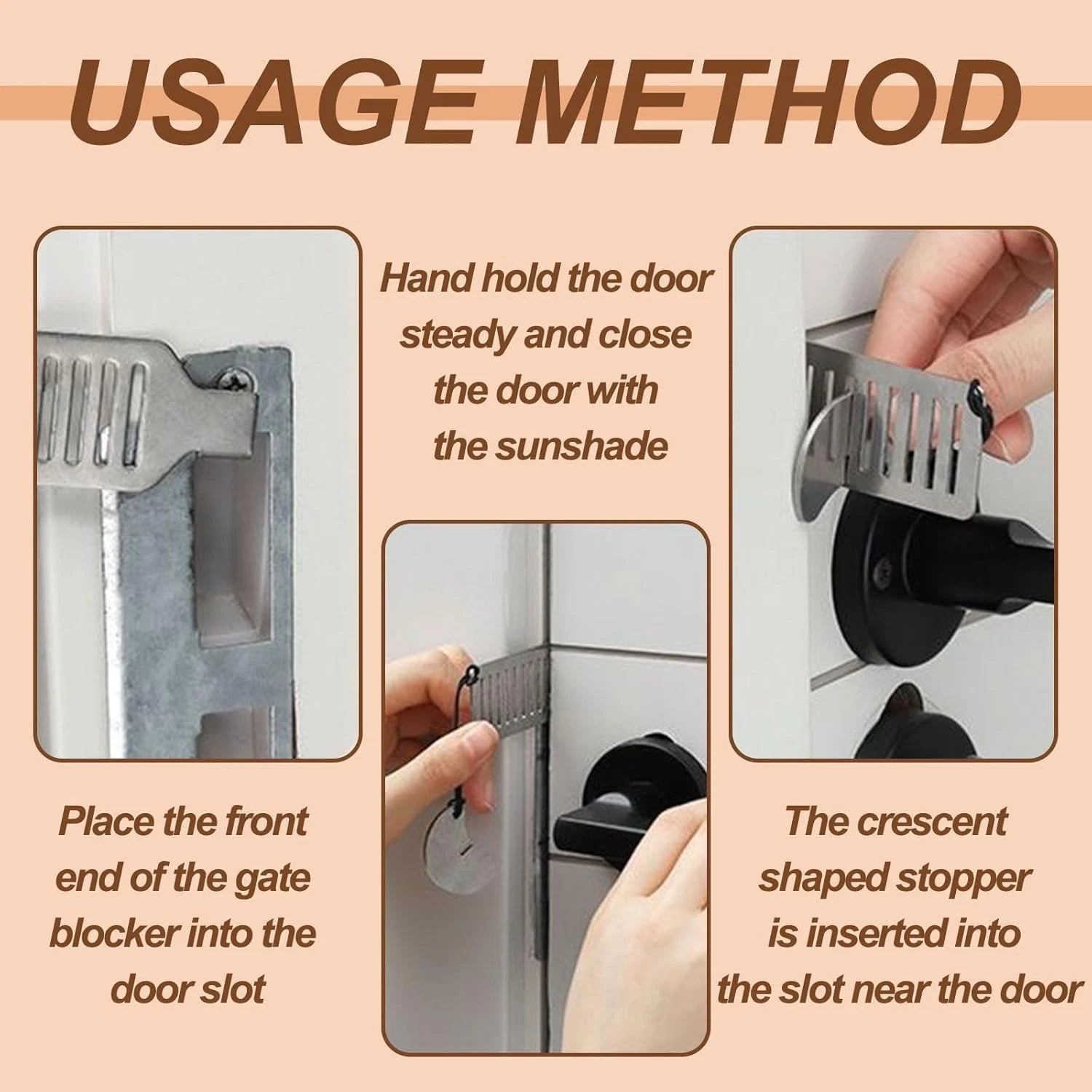 Child safety metal door lock close-up showing strong build