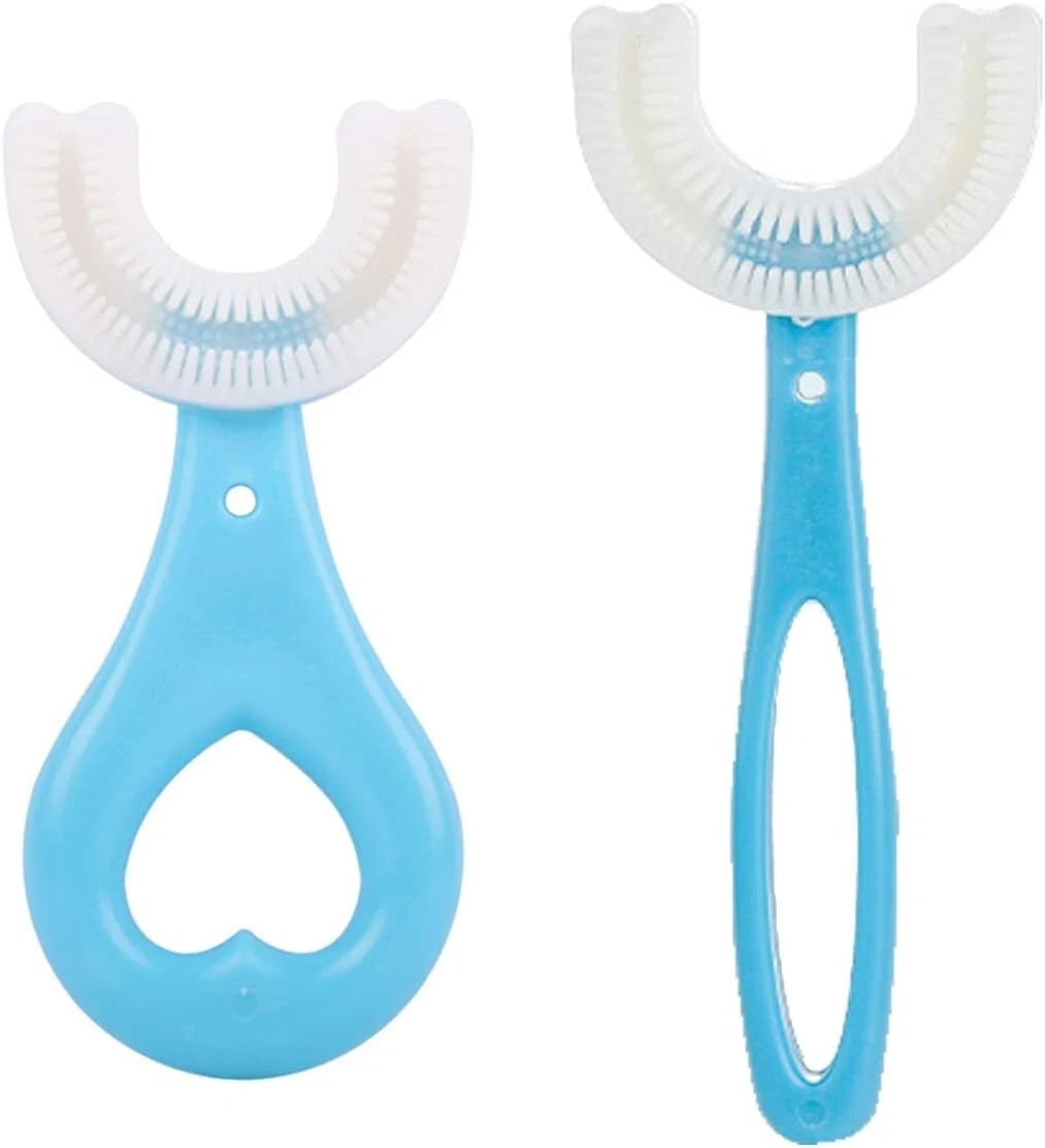Children oral care brushing tool designed for easy cleaning
