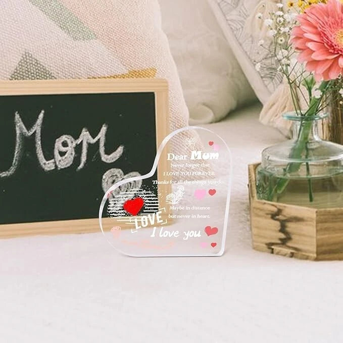 Christmas gift for mum heart plaque with elegant design