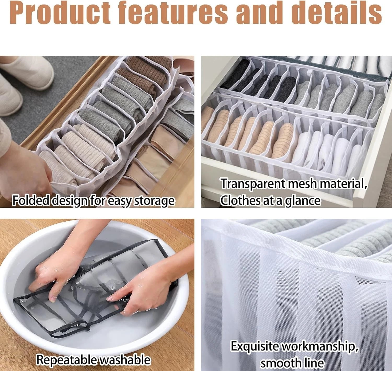 Wardrobe drawer divider organiser neatly separating clothes and accessories