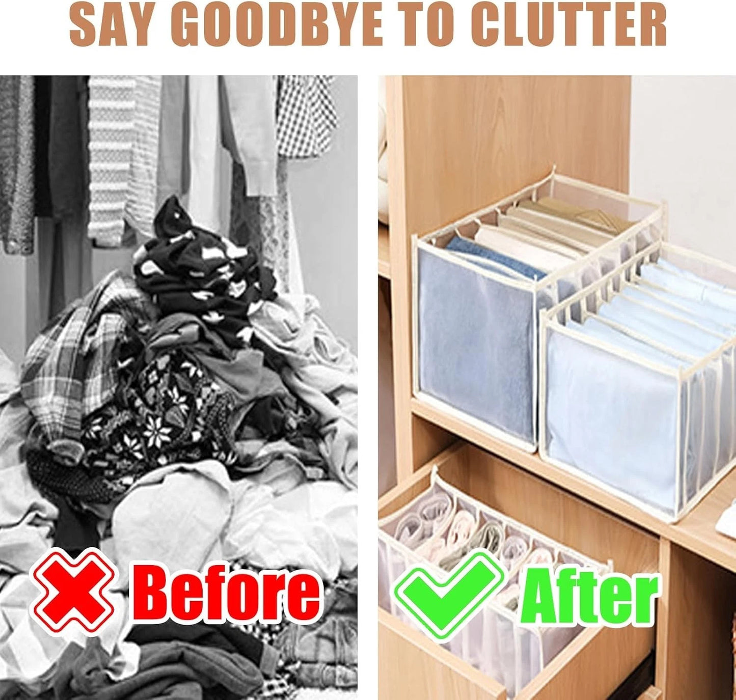 Closet storage divider keeping clothes neatly organised