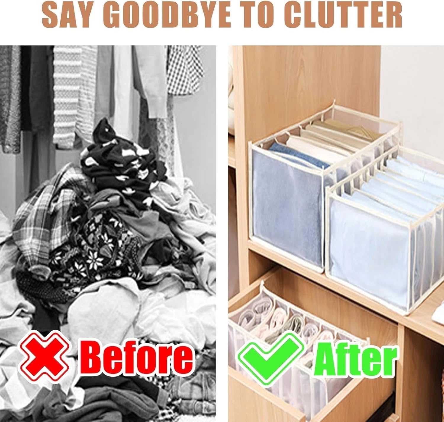 Closet storage divider keeping clothes neatly organised
