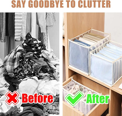 Closet storage divider keeping clothes neatly organised