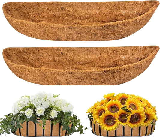 Coco coir trough basket liner for garden planter use