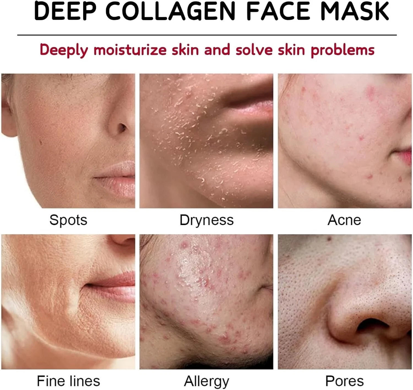 Close up collagen face mask texture for skincare use
