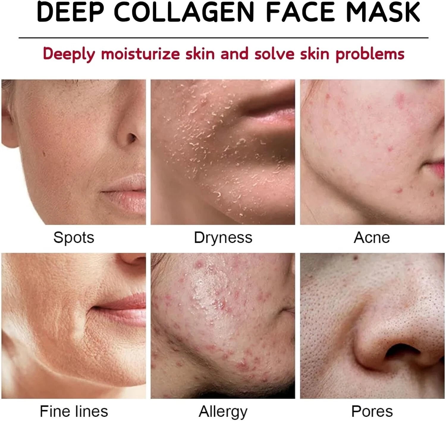 Close up collagen face mask texture for skincare use