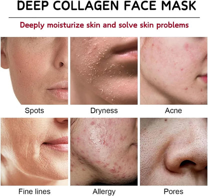 Close up collagen face mask texture for skincare use