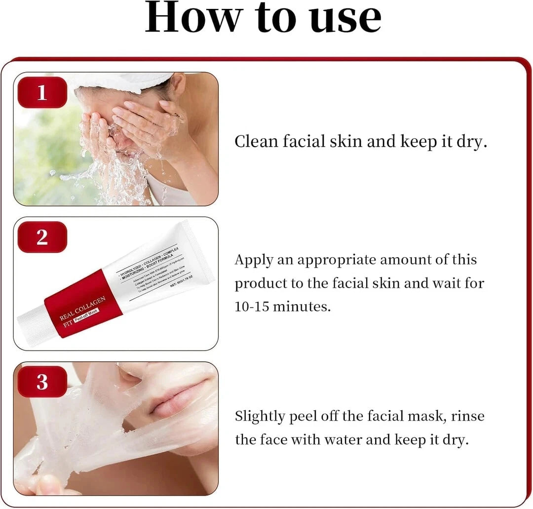 Close up texture of collagen peel off mask for skincare use