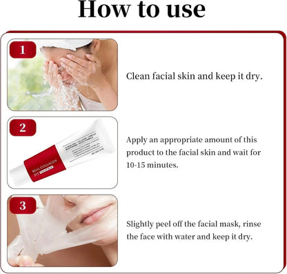 Close up texture of collagen peel off mask for skincare use