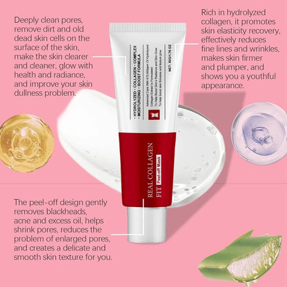 Collagen night mask applied on face for overnight skin hydration