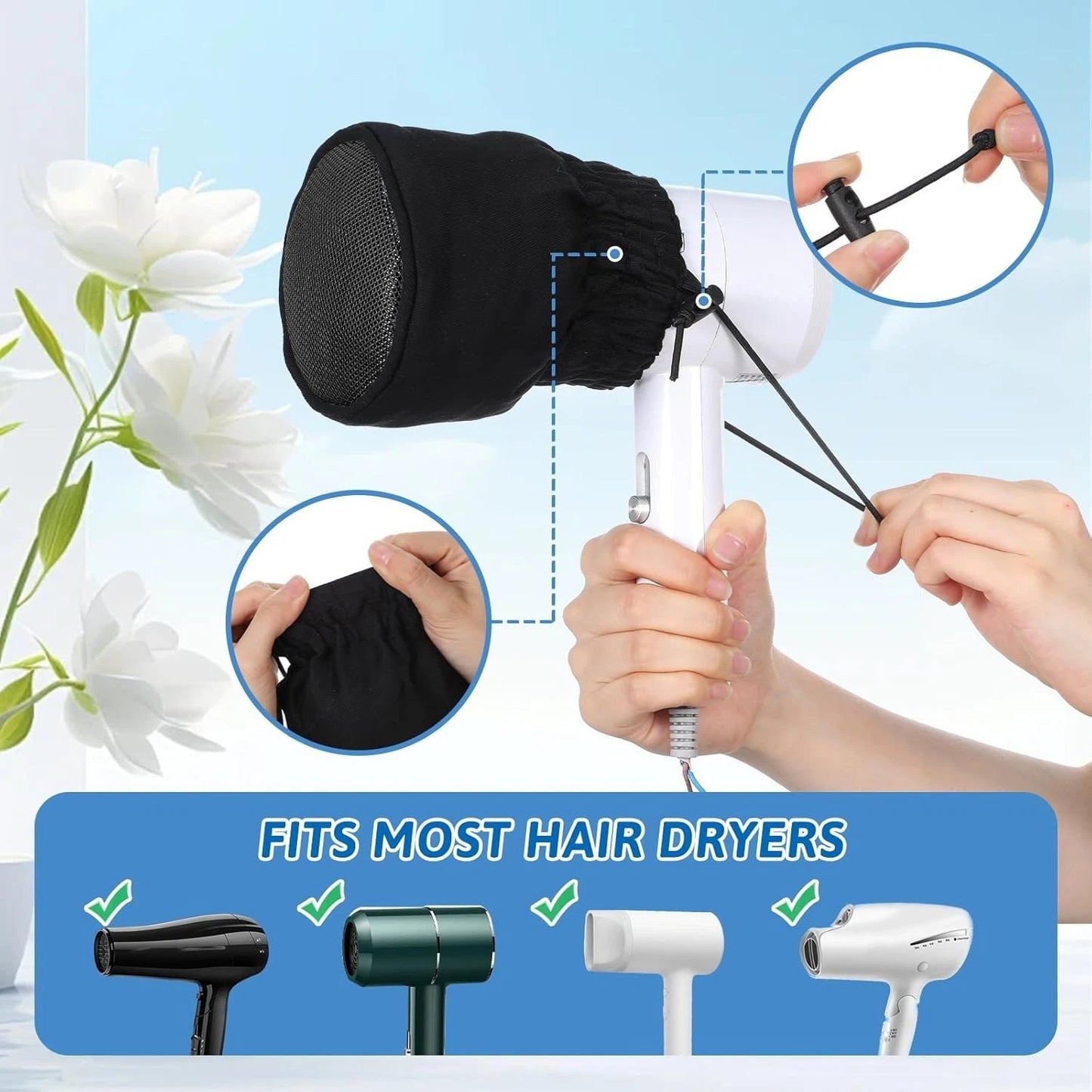 Collapsible diffuser blow dryer attachment close detail design