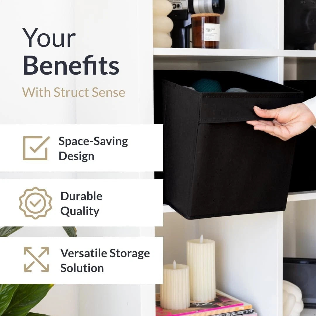 Collapsible storage bin showing foldable design for easy storage