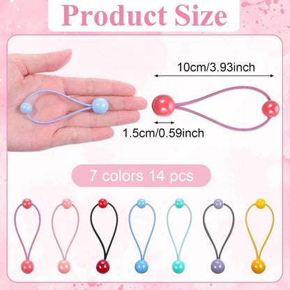 Colourful hair ties styled for braids and hair buns