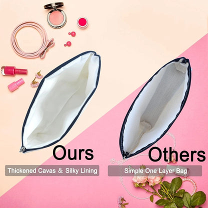 Compact makeup organizer bag fits easily in luggage