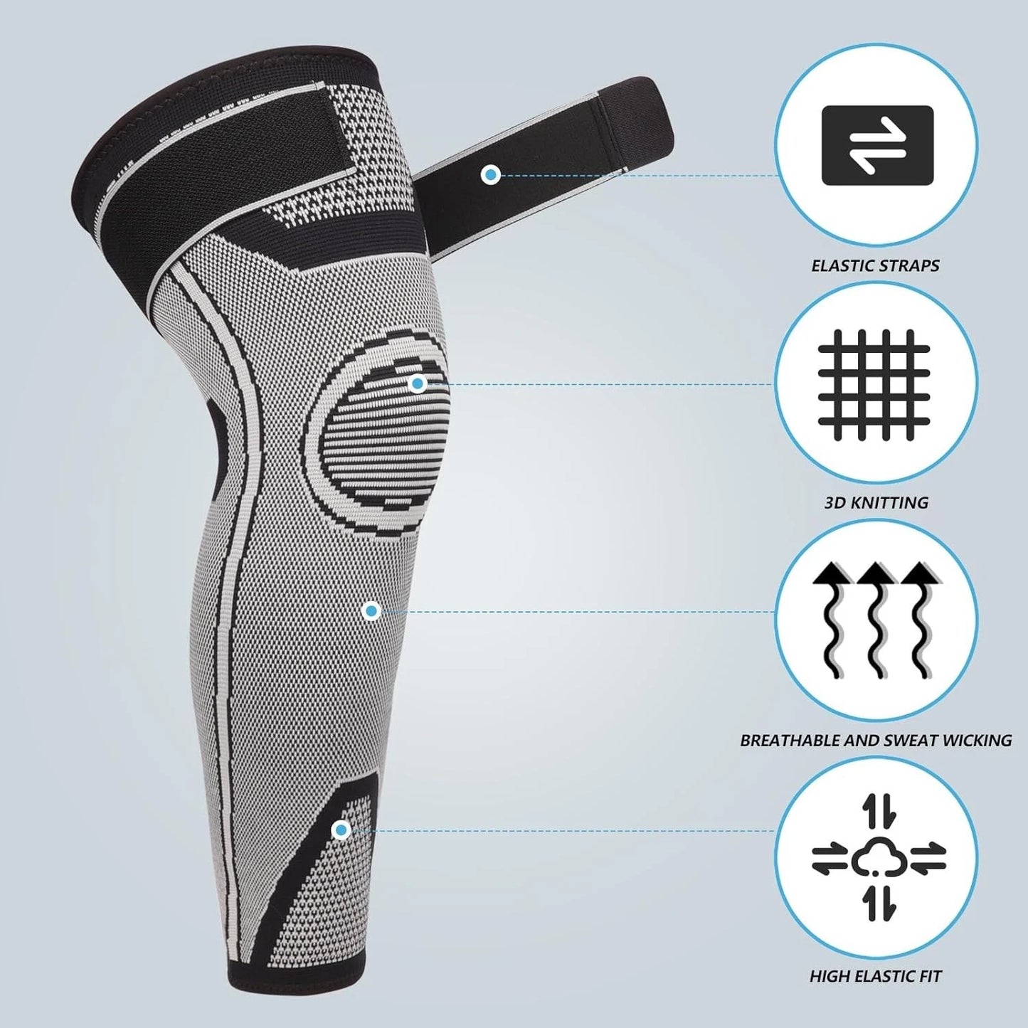 Compression knee sleeve worn during gym workout session
