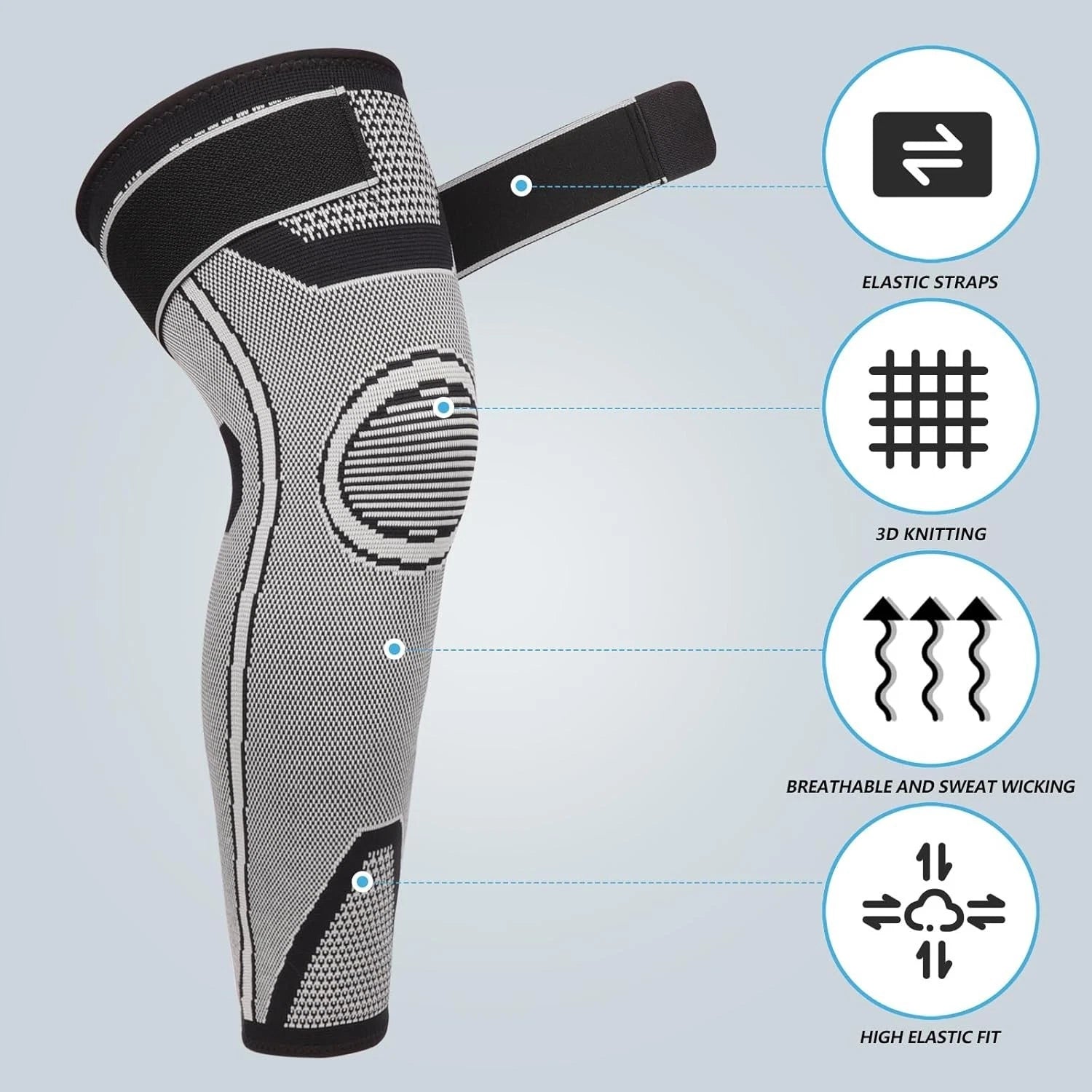 Compression knee sleeve worn during gym workout session