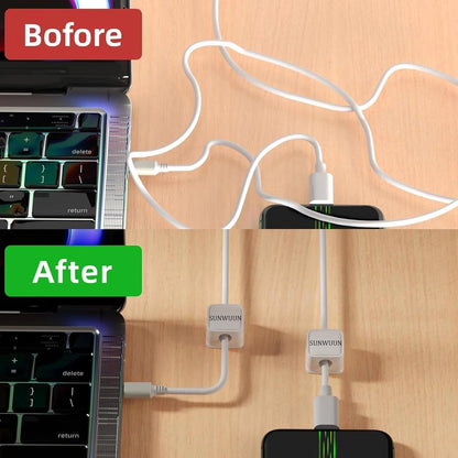 Cord organizer clip used on office and gaming desk setup