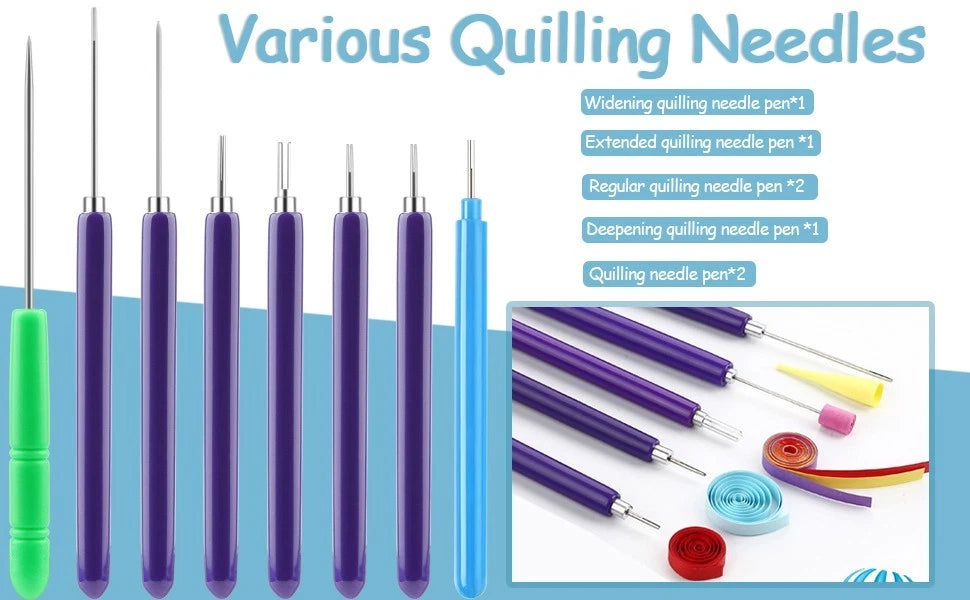 Craft quilling tools set used for paper art and DIY projects