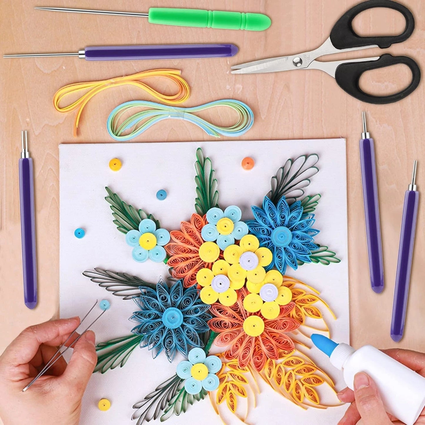Creative quilling design craft supplies set