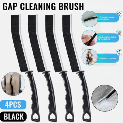 Crevice brush cleaning tile grout lines in bathroom surface