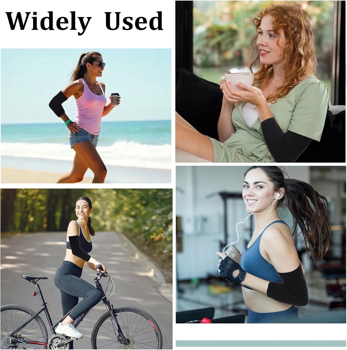Cycling sports arm sleeves providing UV sun protection