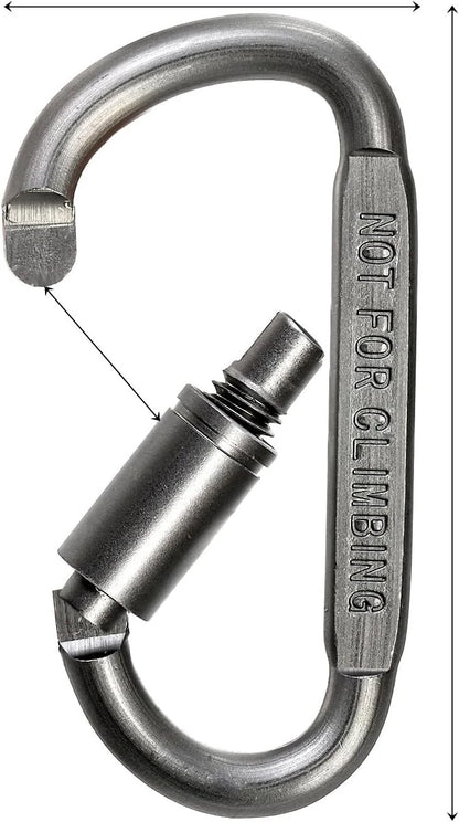 D ring carabiner with secure locking system for safety use