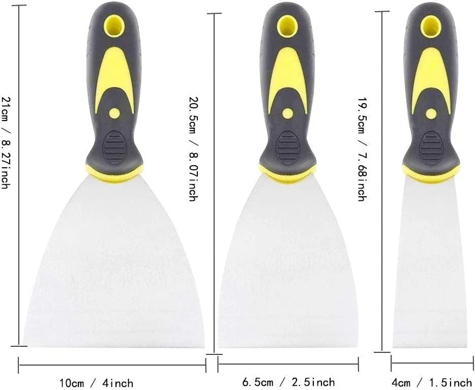 Decorators filling knives used for wallpaper removal work