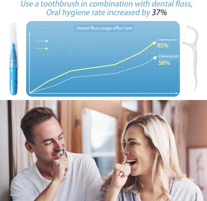 Dental floss picks used for gum care and cleaning between teeth