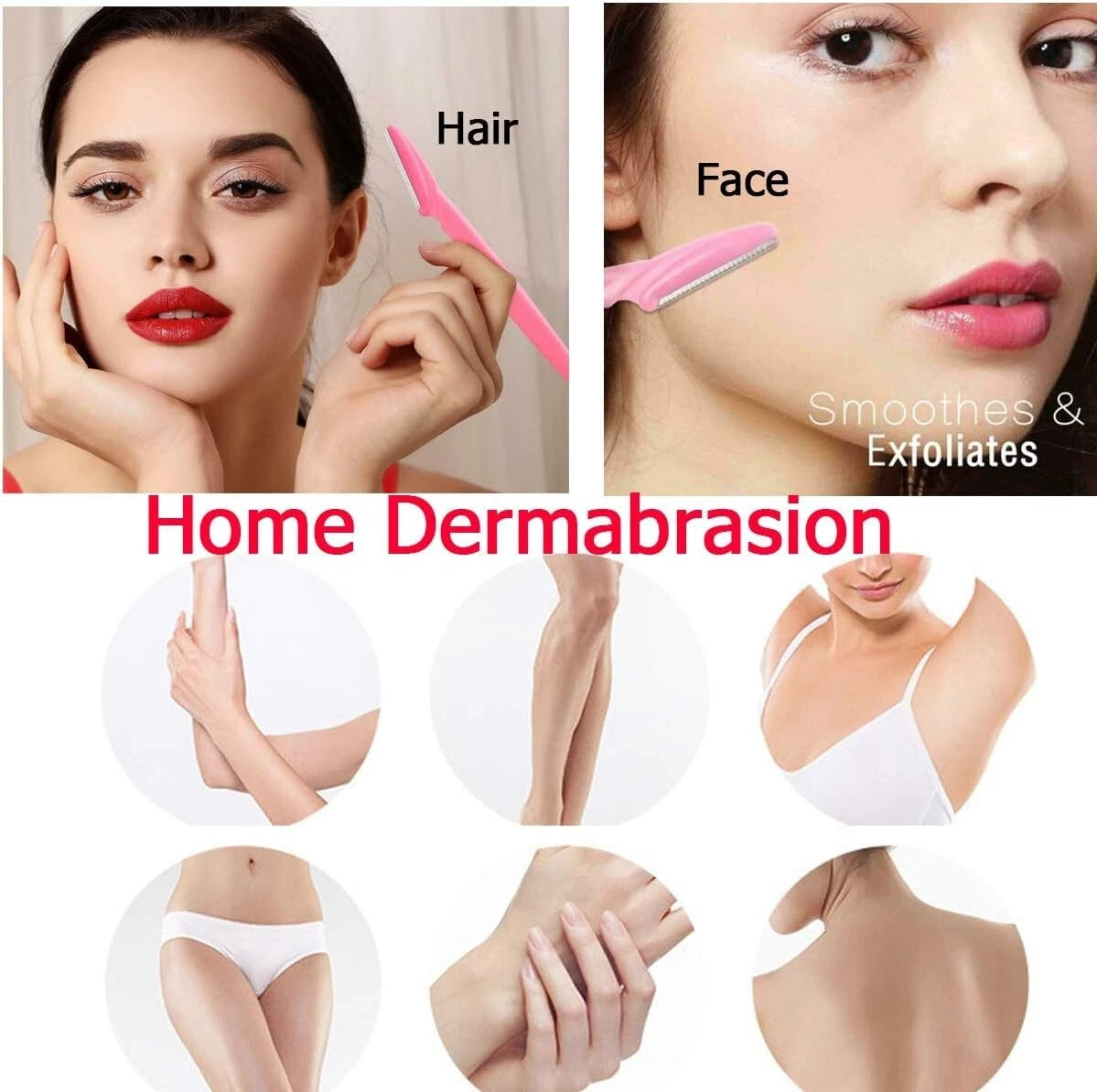 Dermaplaning razor close up for smooth glowing skin
