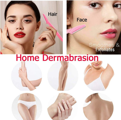 Dermaplaning razor close up for smooth glowing skin