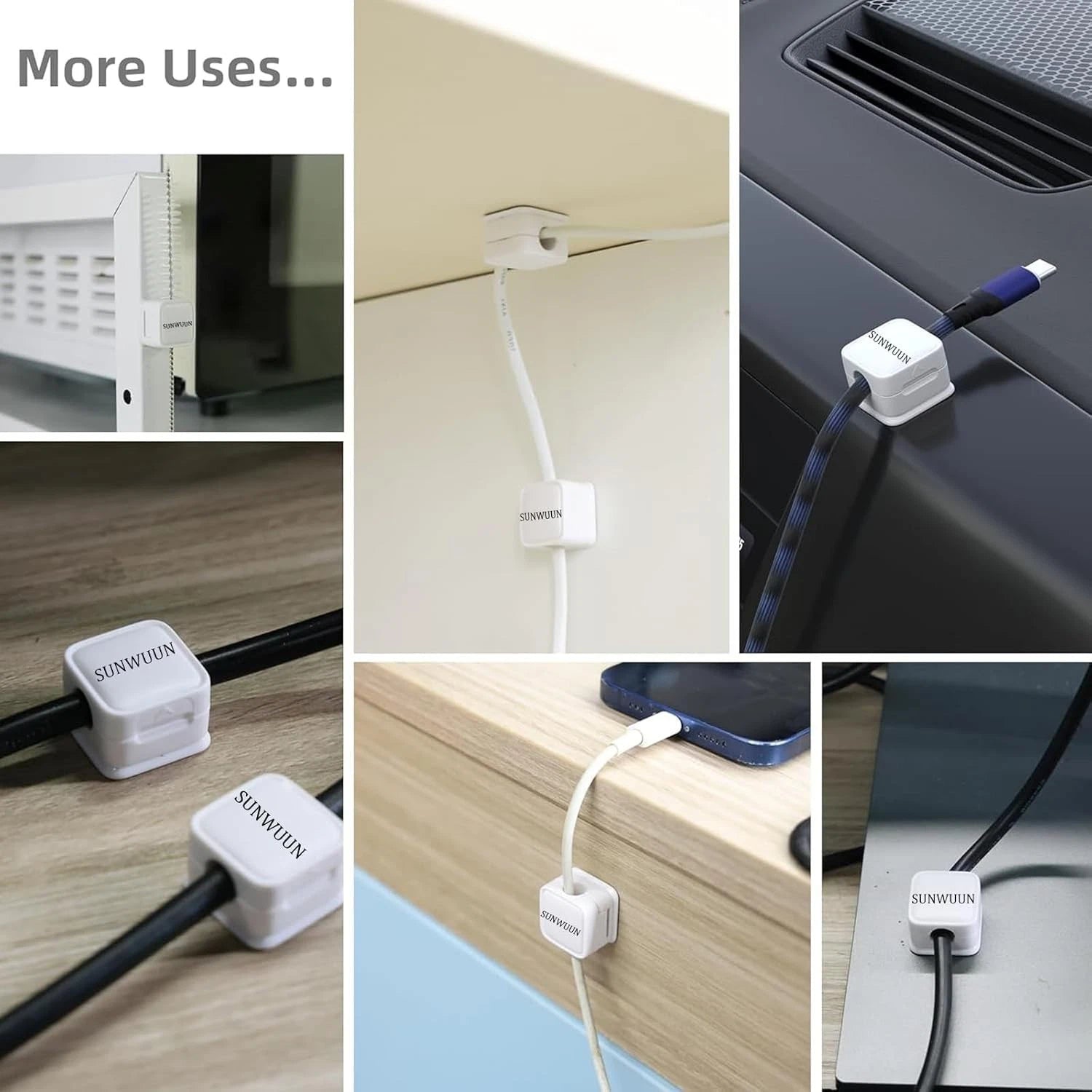 Desk wire holder used for charging cables tidy setup