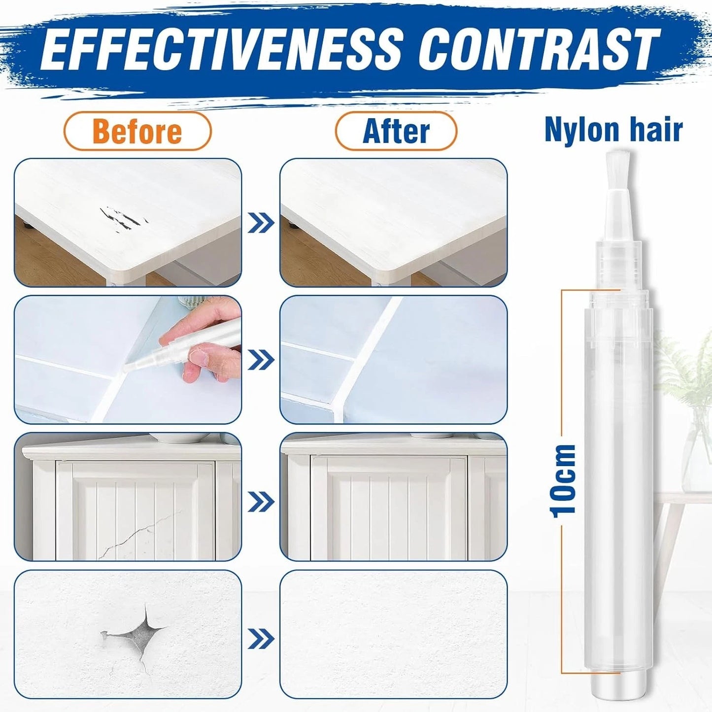 DIY paint repair pen used for surface correction work