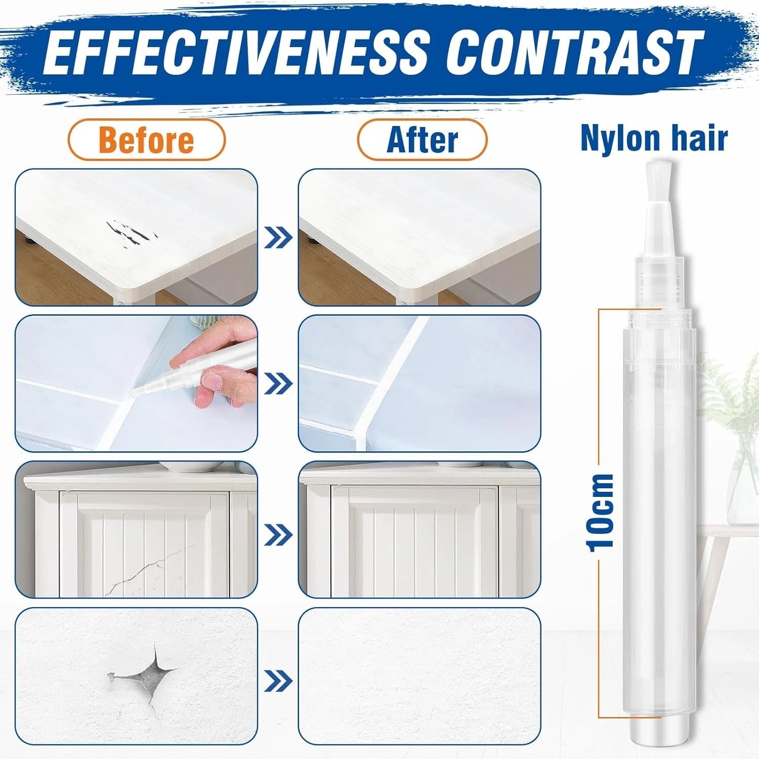 DIY paint repair pen used for surface correction work