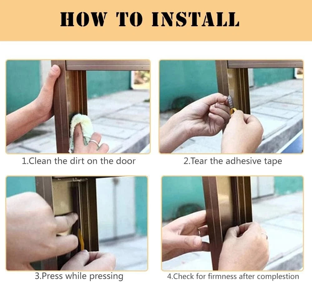 Door insulation strip used to block cold air during winter