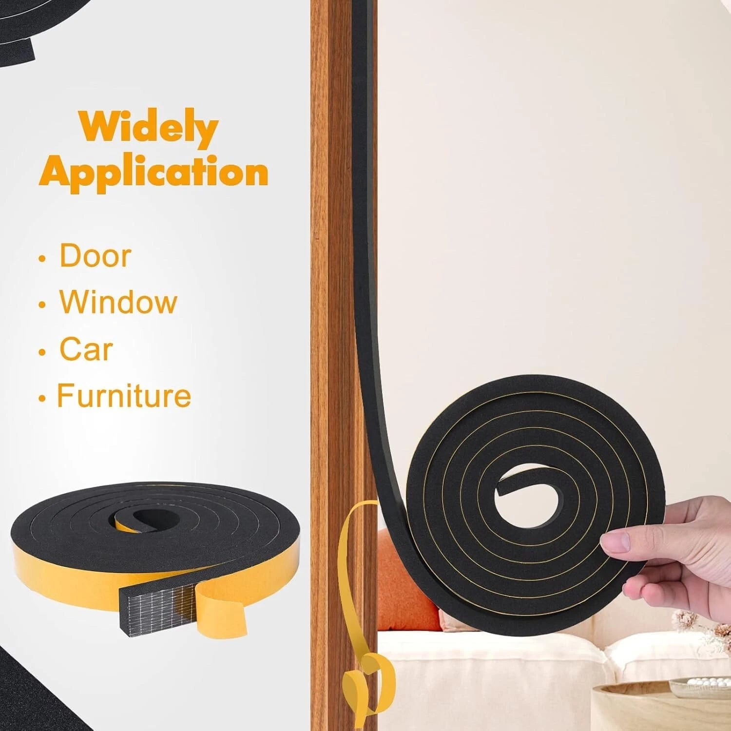 Door seal strip helping reduce energy loss in home