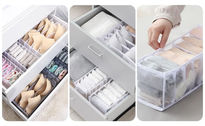 Drawer organiser storage box used for wardrobe clothes and underwear organisation