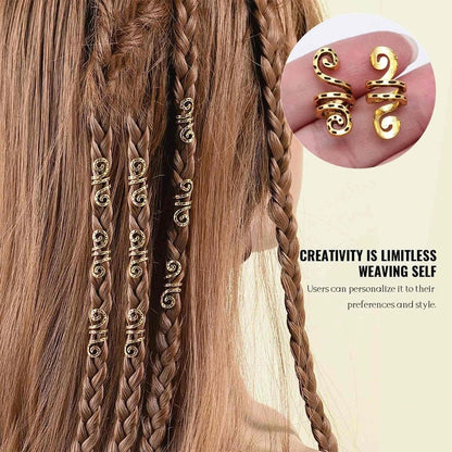 Close-up of dreadlock coil rings and clips for hair decoration