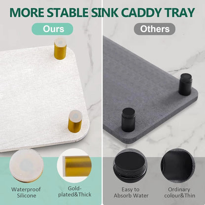 Dry rack for kitchen and bathroom sink area storage
