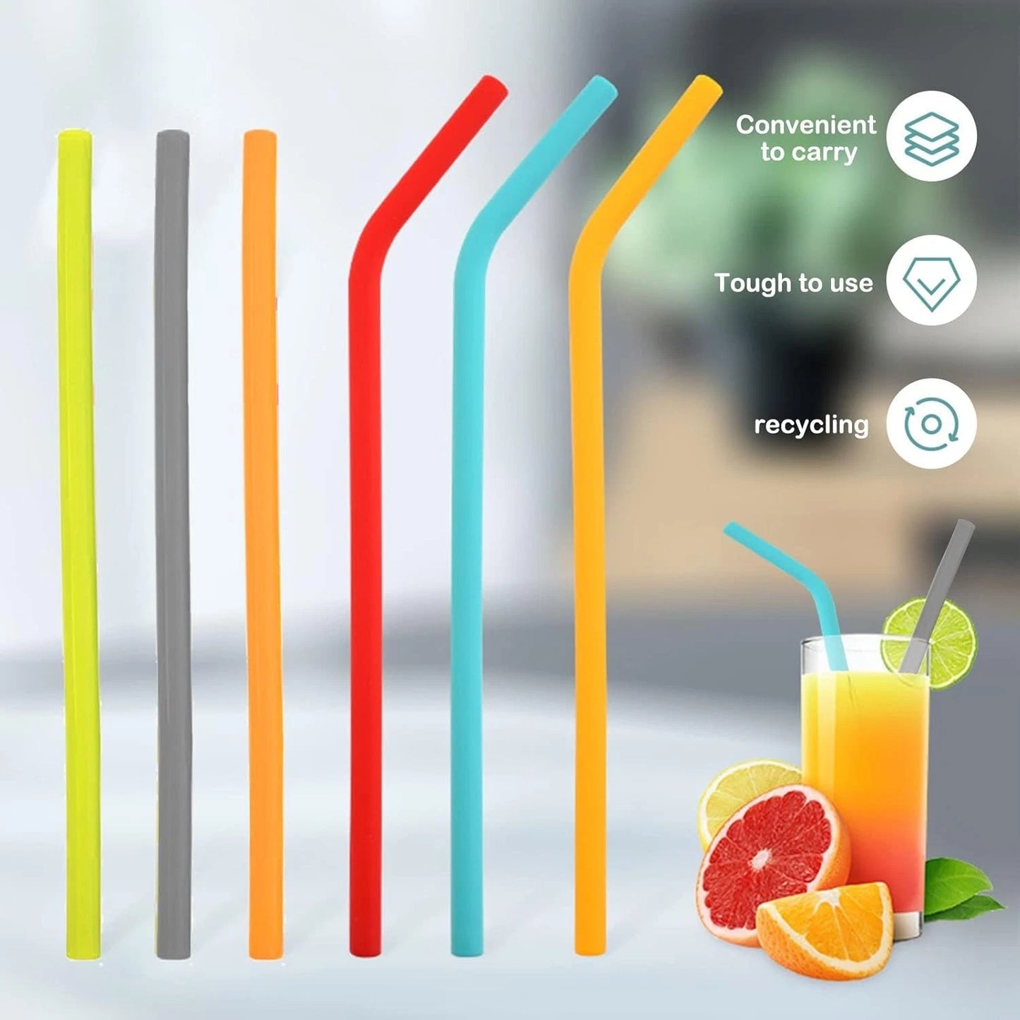 Cleaning brush for reusable silicone drinking straws maintenance