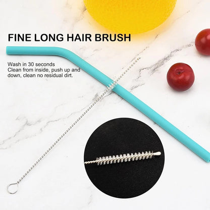 Reusable silicone straws used at family party drinks and gatherings